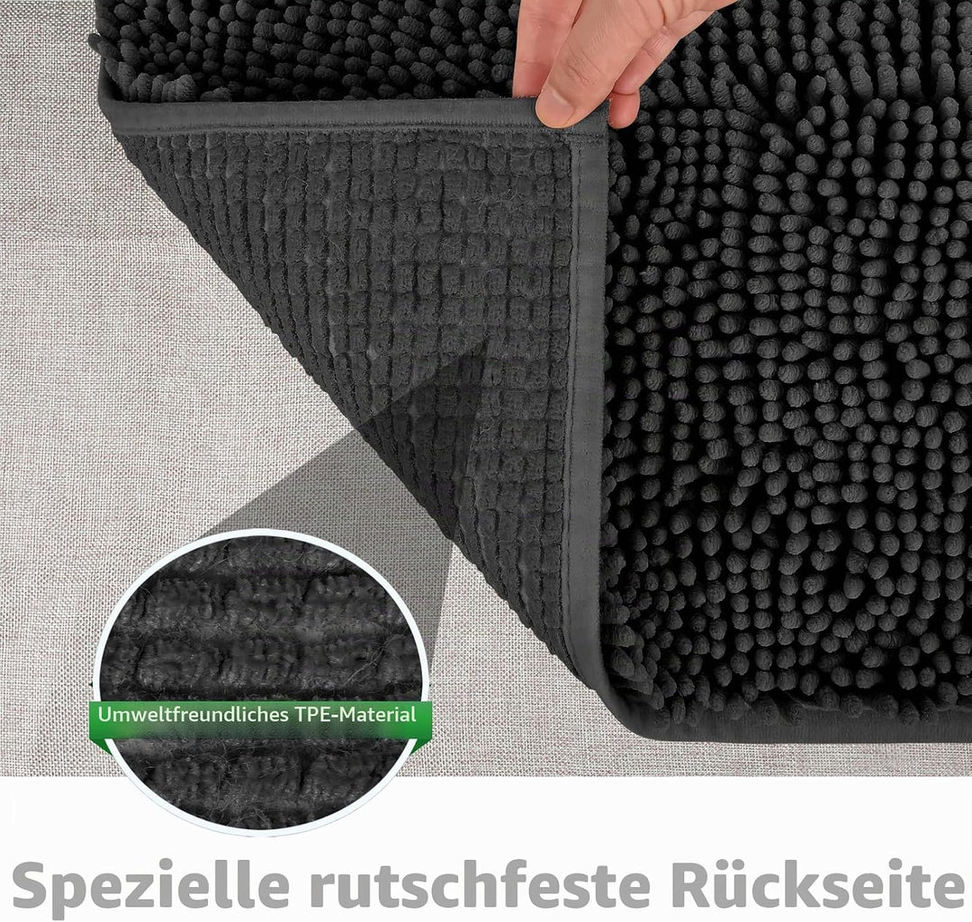 FCSDETAIL rutschfeste, Hochflor Badteppiche 50 x 80 cm, Maschinenwaschbare Badematte, Badvorleger mi