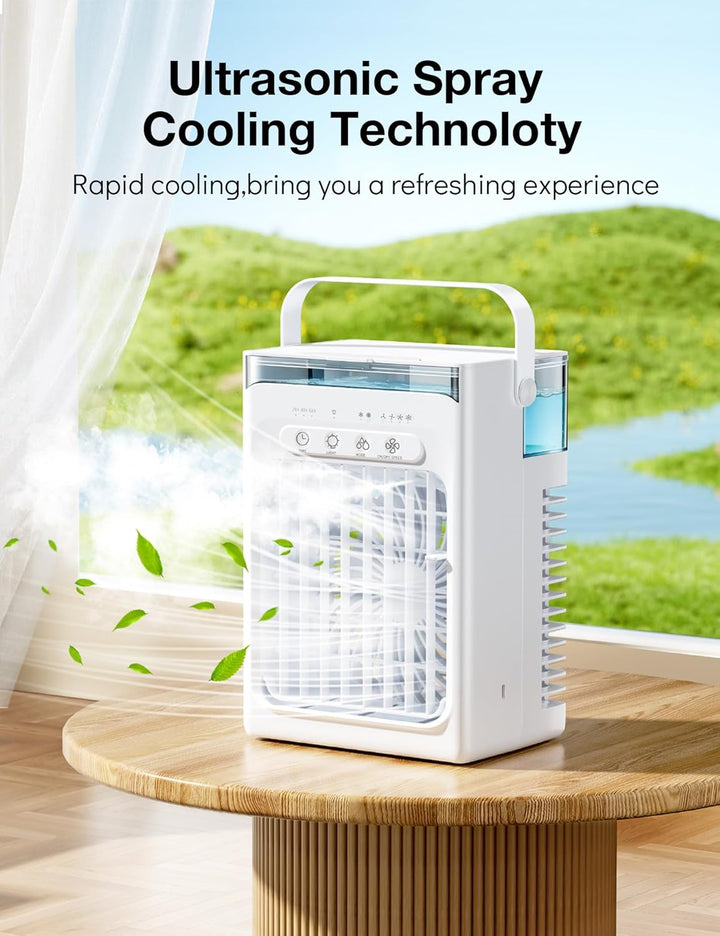 Mini klimaanlage mobil, Luftkühler, 4-in-1 Mobile Klimaanlage klein, Ventilator mit Kühlung, Kühlven
