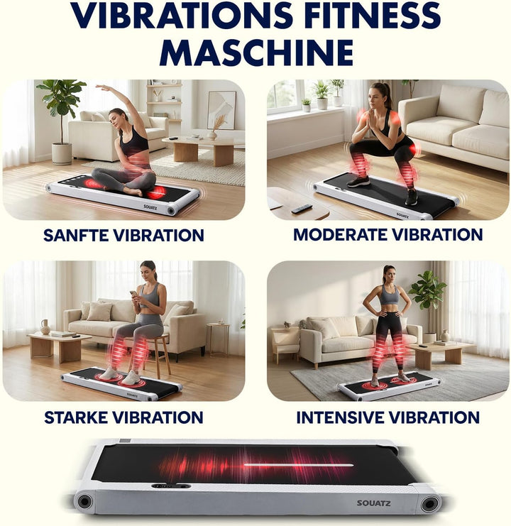 Squatz 2 in 1 Walking Pad- mit Vibration, Laufband für Zuhause, 6 km/h, mit APP & Bluetooth, Unter-d
