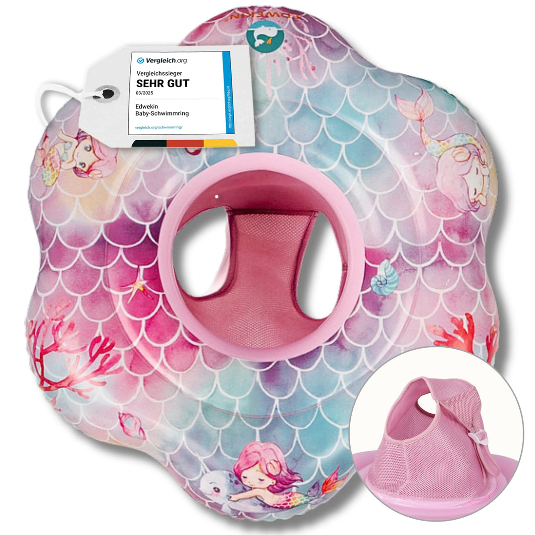 EDWEKIN® Baby Schwimmring, Schwimmhilfe Meerjungfrau, Schwimmsitz Kleinkinder, Baby Float, ab 6 Mona