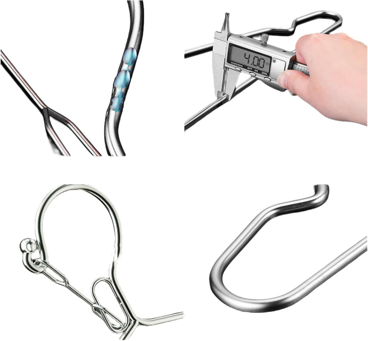 Drahtbügel, 10 Stück, 11,3 kg, Tragfähigkeit, 4 mm, Edelstahl, schmal, dünn, strapazierfähig, Winddi
