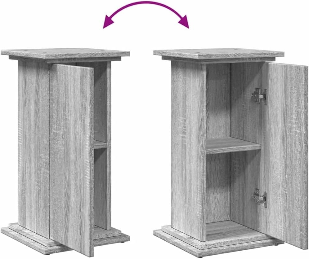 vidaXL Postament mit Stauraum Grau Sonoma 31x30x60 cm Holzwerkstoff