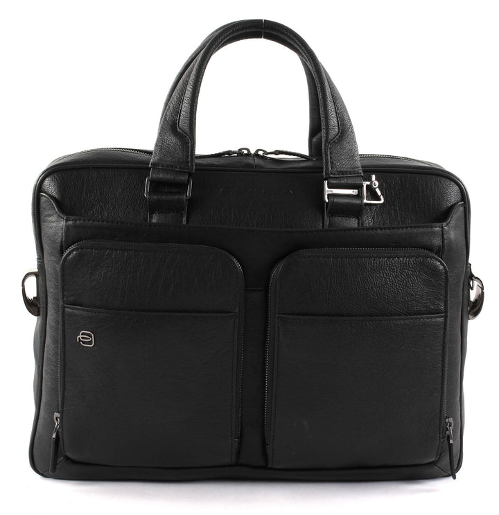 Piquadro Black Square Aktentasche Leder 39 cm Laptopfach