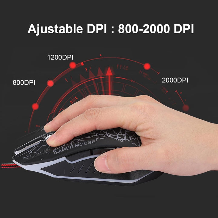 Dpofirs A70 Professional Wired Gaming Mouse, Universelle Optische USB Gaming Maus mit Bunt Atmendem
