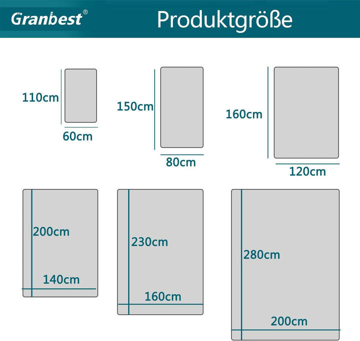 Granbest Luxus Verdicken Teppich Ähnlich Kaninchenfell Stilvolle Plüsch 1100GSM Teppich Anti-Rutsch