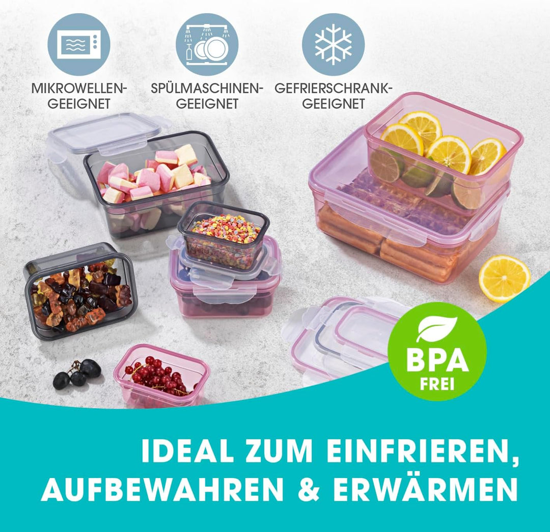 GOURMETmaxx Frischhaltedosen Klick-it 14er Set | BPA-freie Vorratsdosen, hervorragend geeignet für S