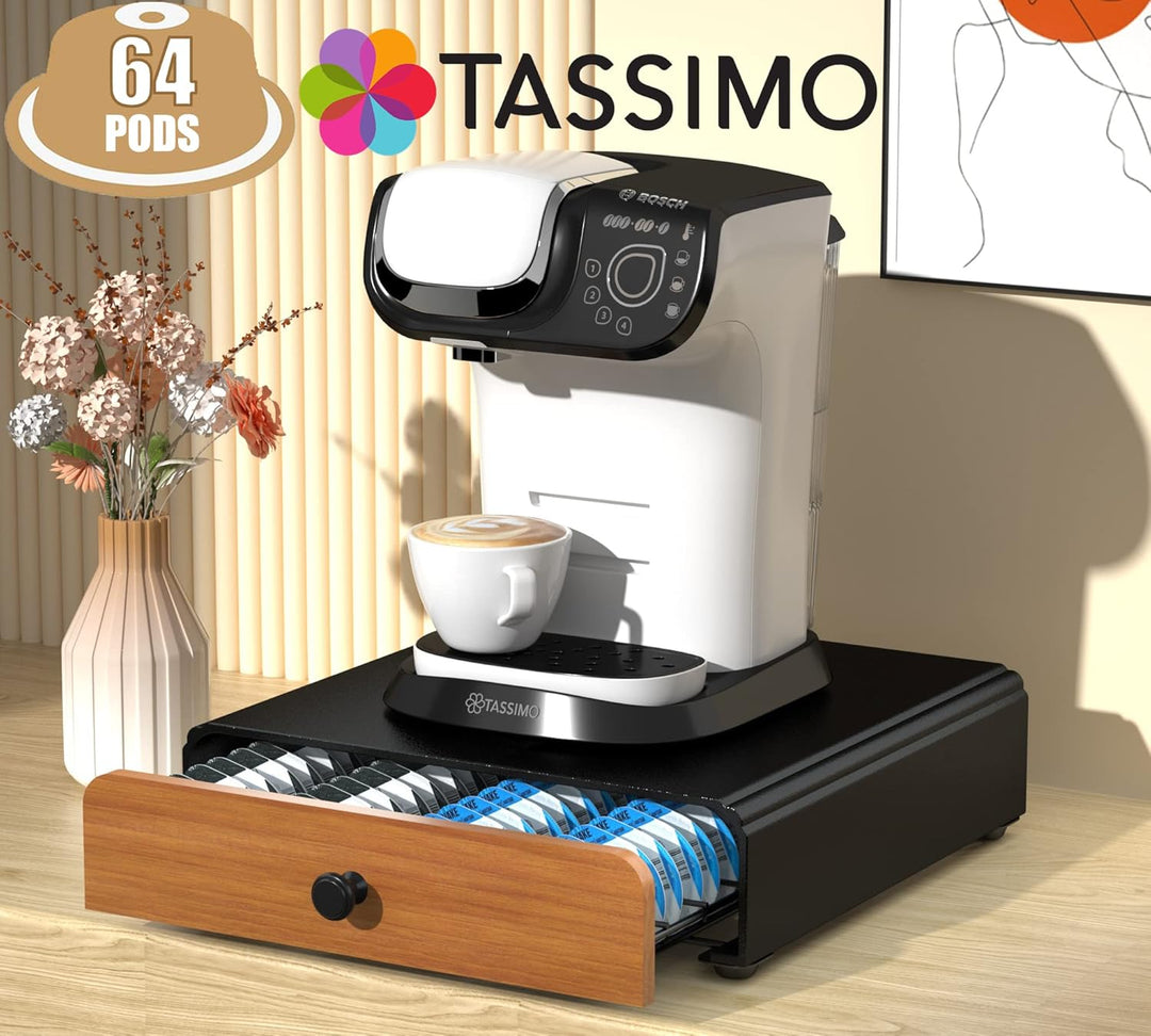 64 Kapselhalter für Tassimo Kapselschublade Metall Kaffeekapselhalter Kapselspender Ständer Kaffeeka