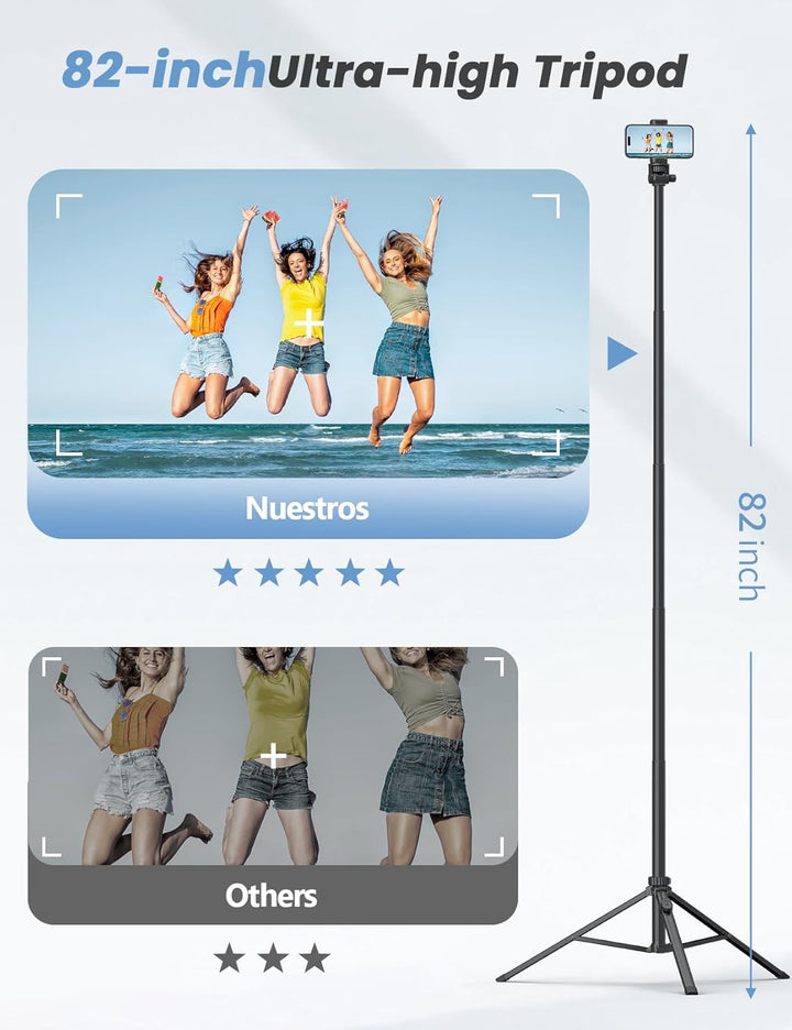 Handy-Stativ & Selfie Stick 180cm, YUMAZLA Verstärkte Stativ für Smartphone, Handystativhalter mit F