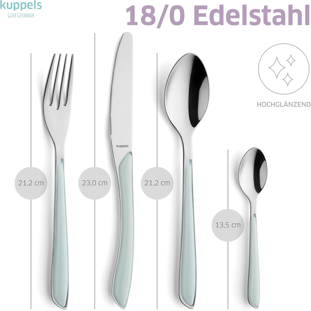 Kuppels Prisma Besteck Set für 6 Personen aus Edelstahl poliert | Besteckset 24-teilig | Hochwertige