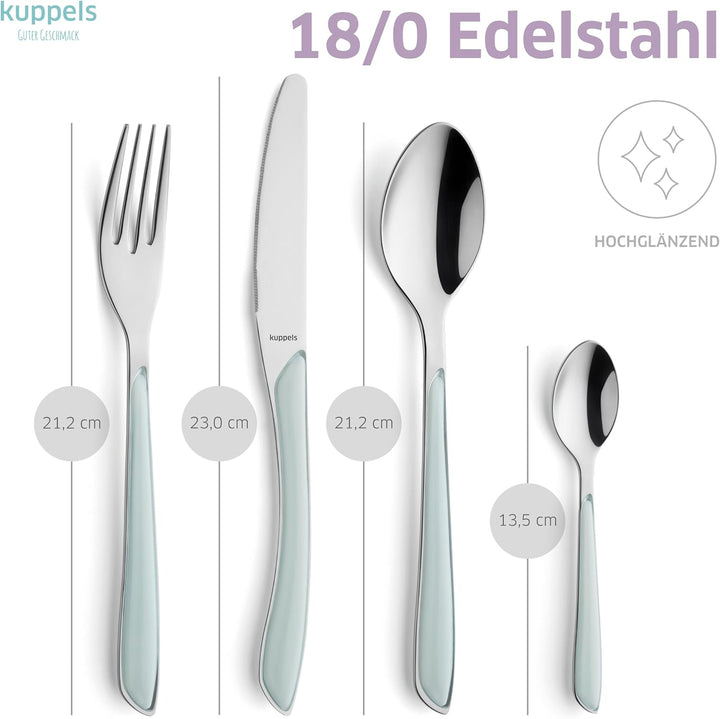 Kuppels Prisma Besteck Set für 6 Personen aus Edelstahl poliert | Besteckset 24-teilig | Hochwertige