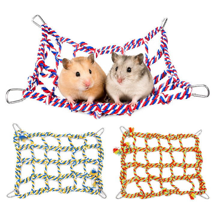 3 Stück Vögel Seil Kletternetz Gewebtes Kletternetz | Bunte Haustier-Kletterseilnetz,Kleintier-Seiln