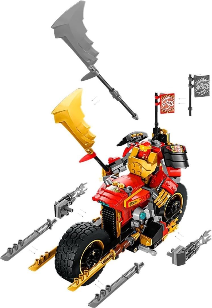 LEGO 71783 NINJAGO Kais Mech-Bike EVO, Aufrüstbares Ninja-Motorrad Spielzeug mit 2 Minifiguren – Kai