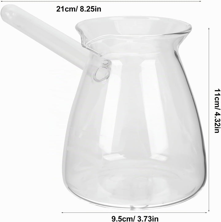 Cabilock Cezve 450 ml, Türkische Kaffeekanne aus Glas mit Seitengriff | Glas Kaffee, Kaffeeseitenhan