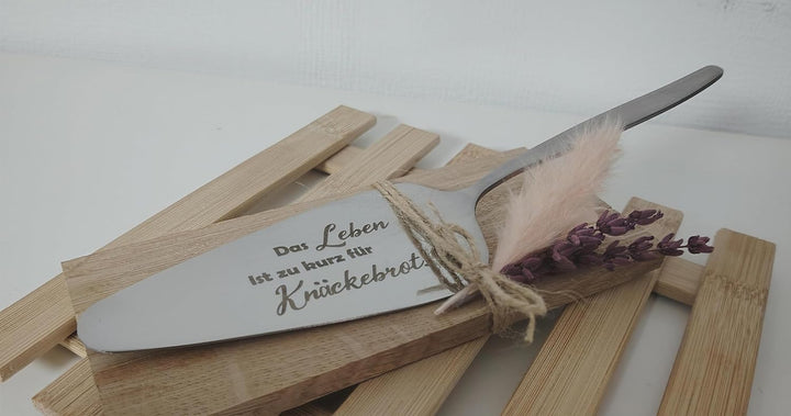 Generisch Tortenheber mit lustigem Spruch, Holz Kuchenserver mit Gravur, Dekorative Kuchenschaufel m