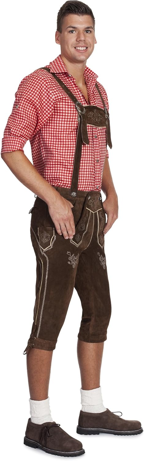 Iseaa Herren Trachten Lederhose 46 Dunkelbraun, 46 Dunkelbraun
