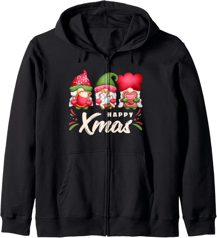 Weihnachts-Wichtel mit Plätzchen, Happy Xmas, Gnome Kapuzenjacke