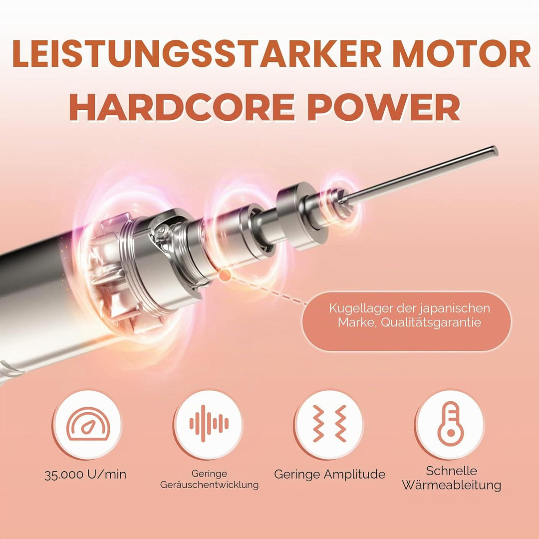 JCMASTER® TouchPro+ Nagelfräser 35000 U/min Profi Nagelfräser LED-Display Touch Control 4 Bit Elektr