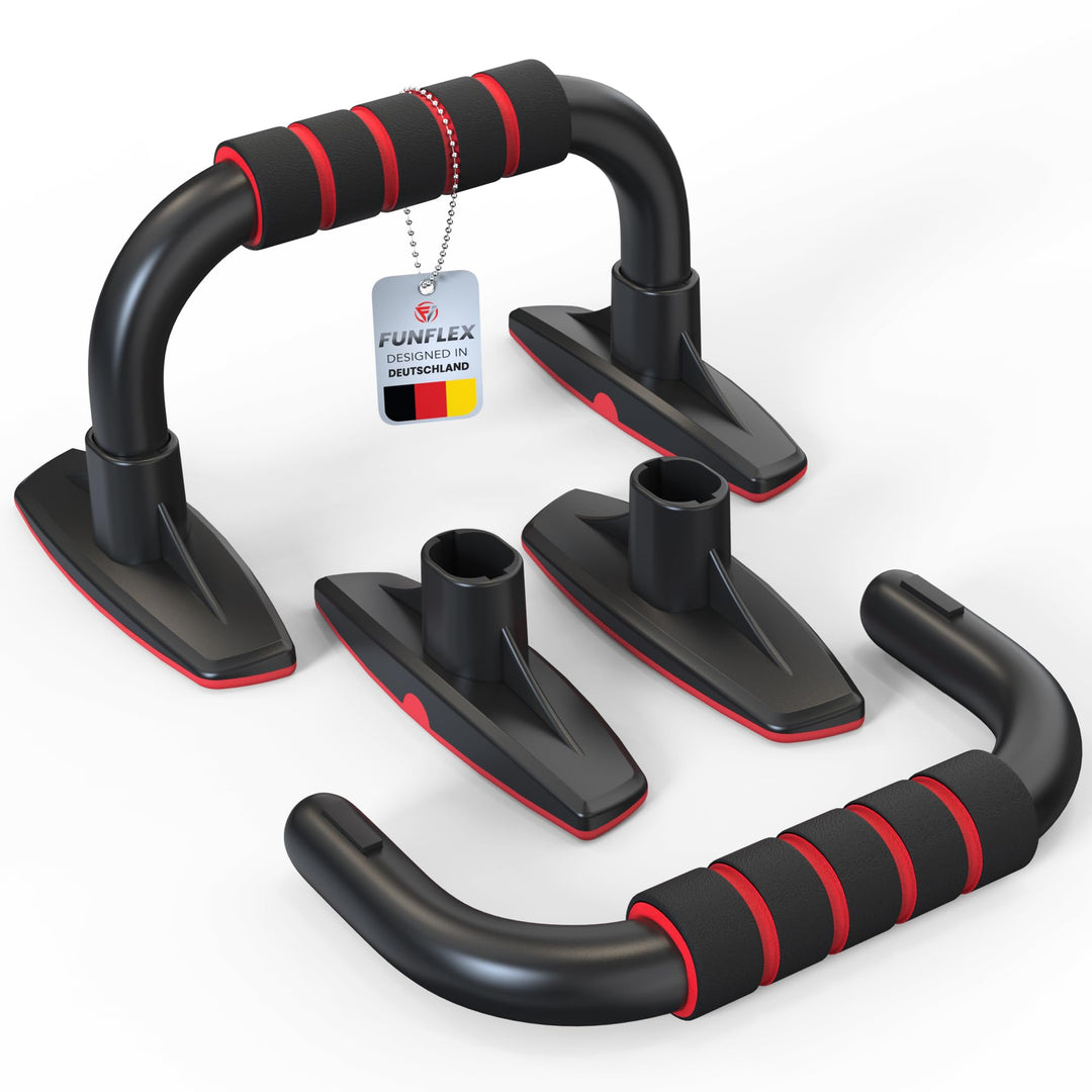 FUNFLEX Liegestützgriffe für effektives Oberkörpertraining - Push-up Bars mit rutschfestem Griff & s