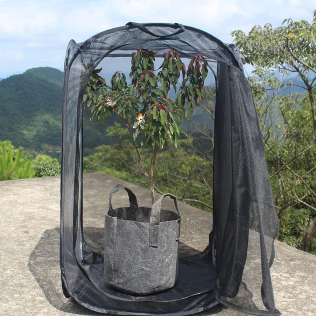 Schmetterlingskäfig, 61 x 61 x 89 cm, zusammenklappbares transparentes Haus mit Reissverschluss und
