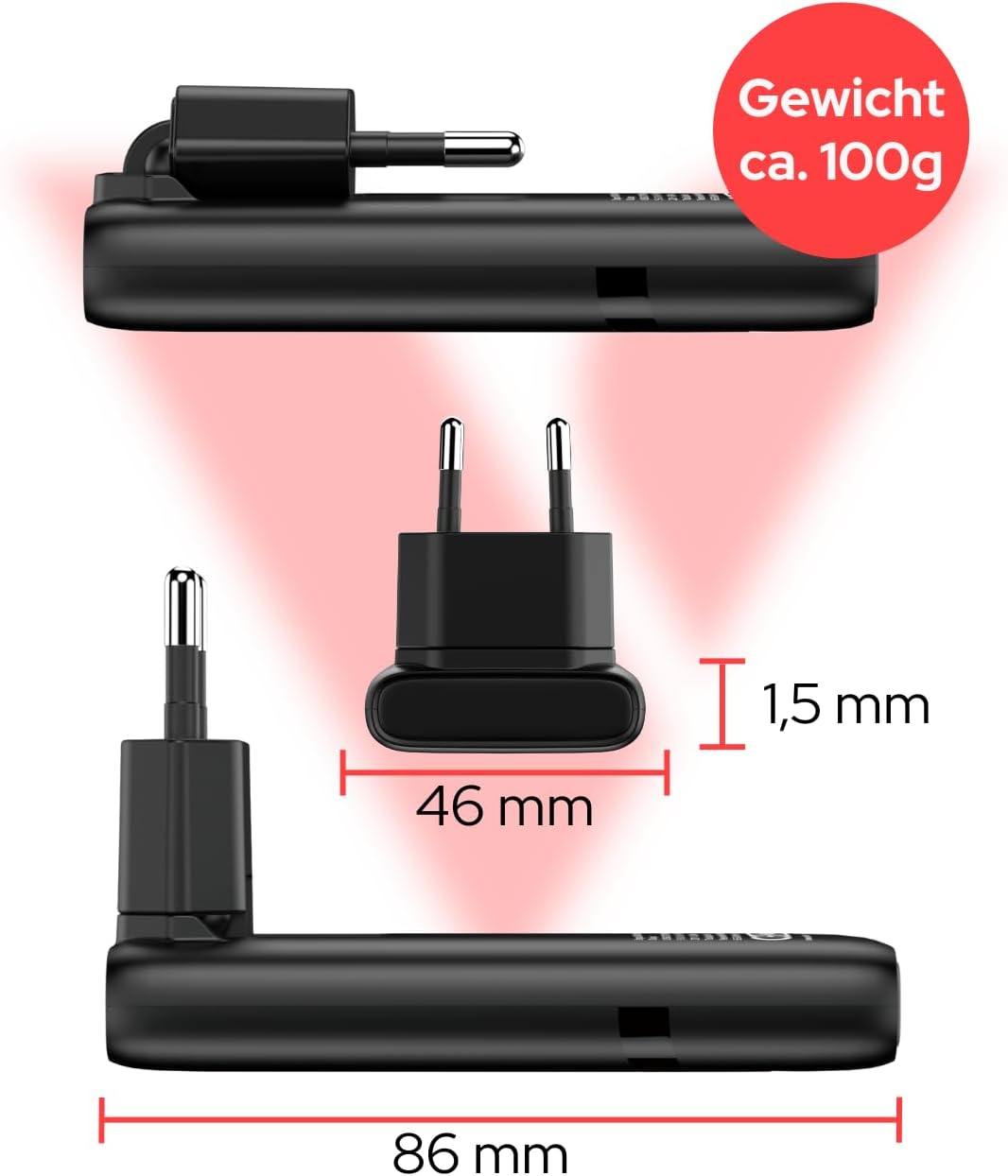 Verbatim Fold 'n' Go GaN Charger 65W, 2 Ports USB-C Ladegerät, faltbar, PD3.0, Kompakt, Schnellladeg