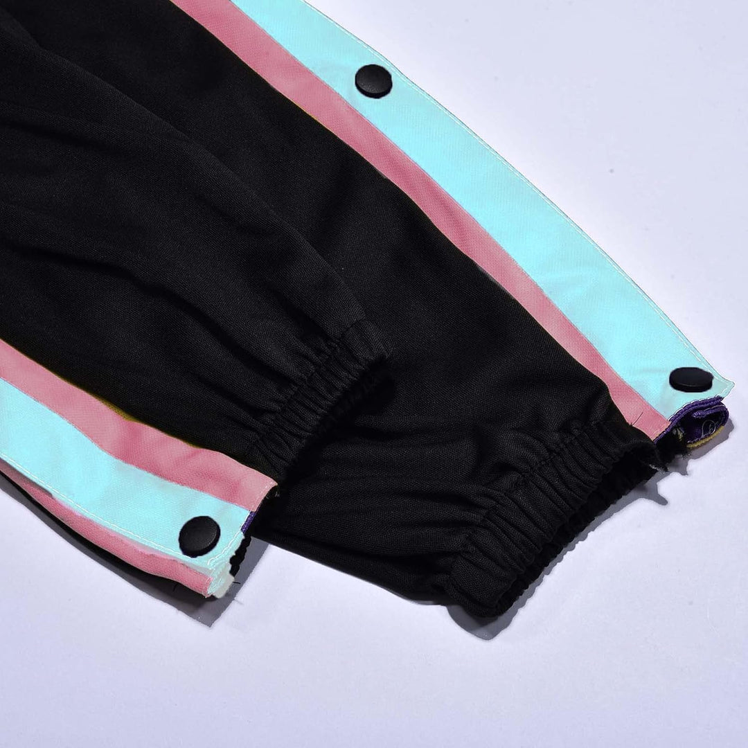 Eauptffy Reha Hose Damen mit Seitlicher Knopfleiste Lange Jogginghose Seitlich Zu öffnen Loose Gummi