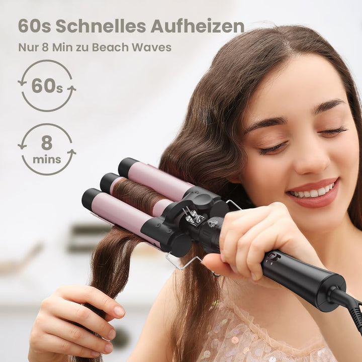 ELEHOT-store Lockenstab 3 Fässer Welleneisen Lockenstab 5 in 1 Keramikbeschichtung 5 Zubehörteile 10