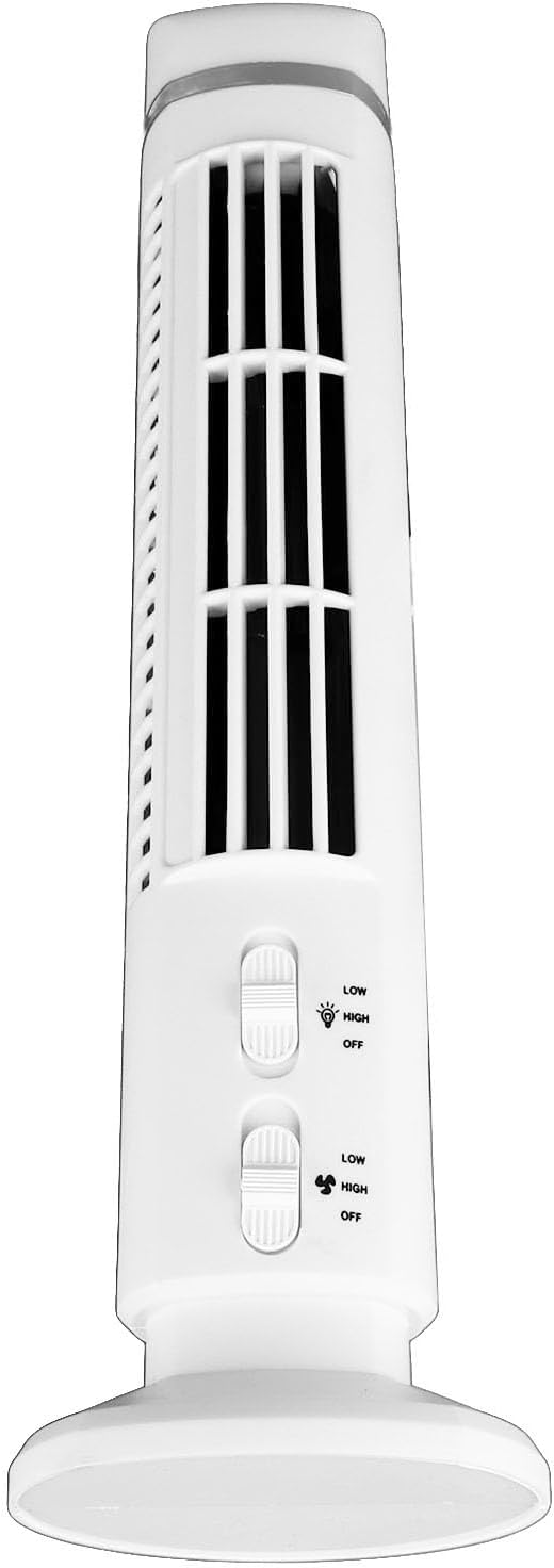Hztyyier Flügelloser Turmventilator, 90-Grad-Oszillation, Leise Kühlung für Heimbüro, ABS-Material,