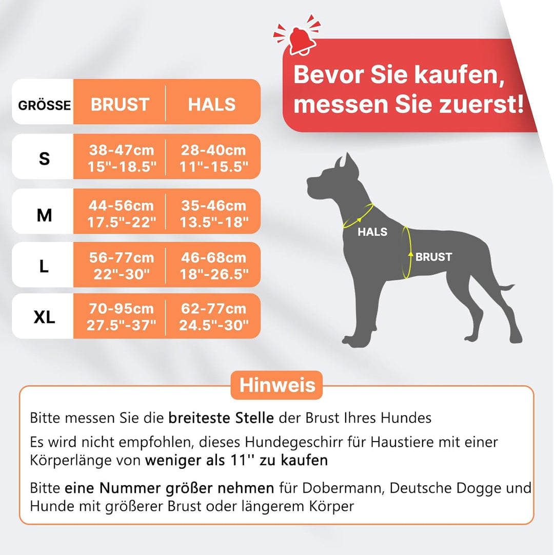 Hundegeschirr Mittelgrosse Grosse Hunde, Anti Zug Hundegeschirr Gepolstert mit Griff, Atmungsaktiv R