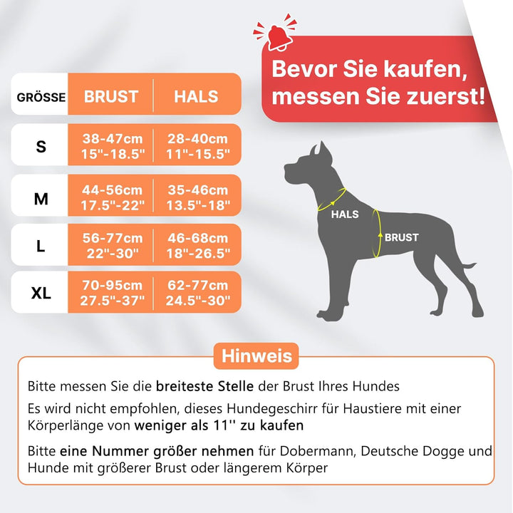 Hundegeschirr Mittelgrosse Grosse Hunde, Anti Zug Hundegeschirr Gepolstert mit Griff, Atmungsaktiv R