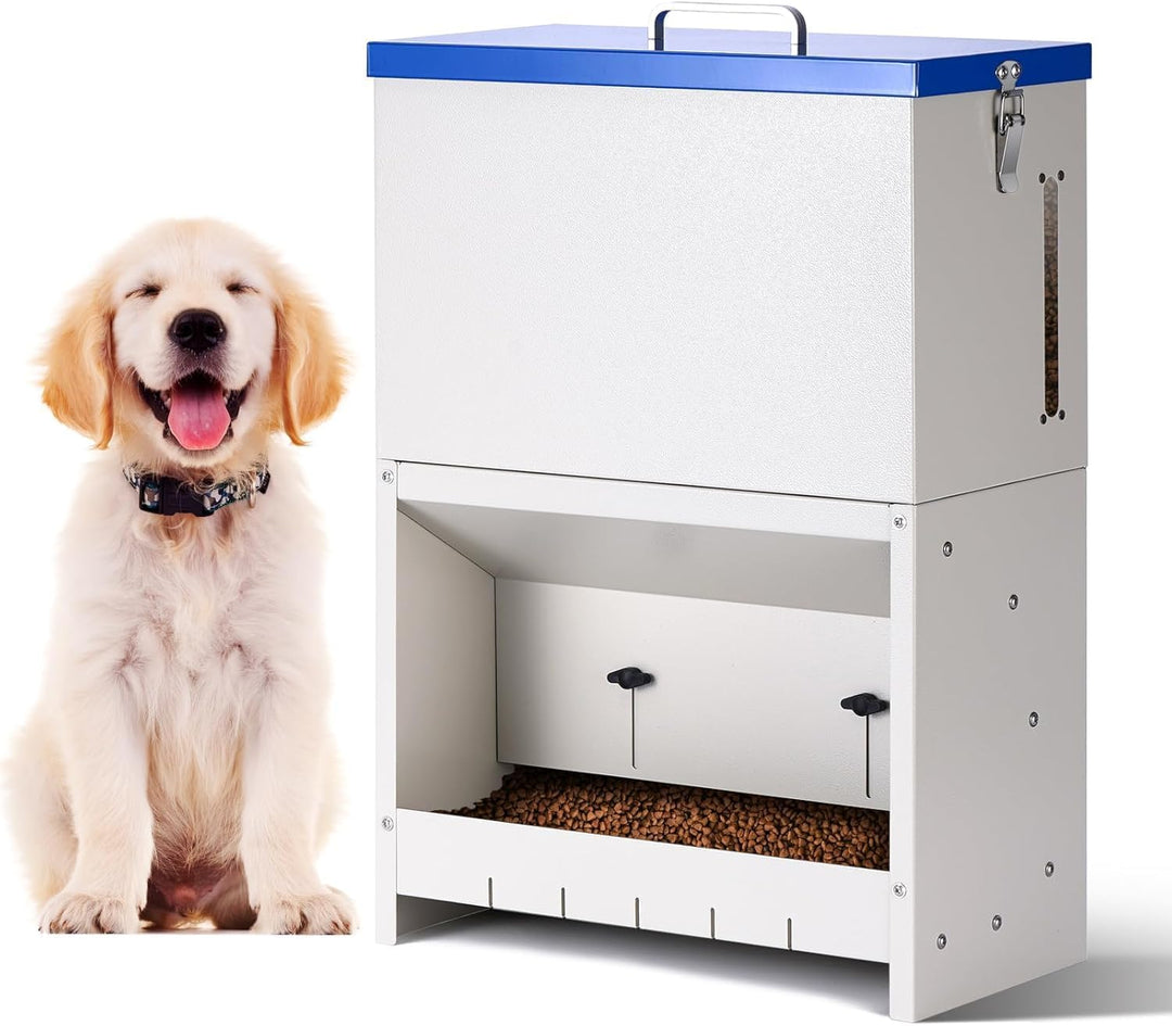Automatischer Hundefütter für grosse Hunde im Freien 10kg Hundefütterspender Verzinkte Fütterung Met