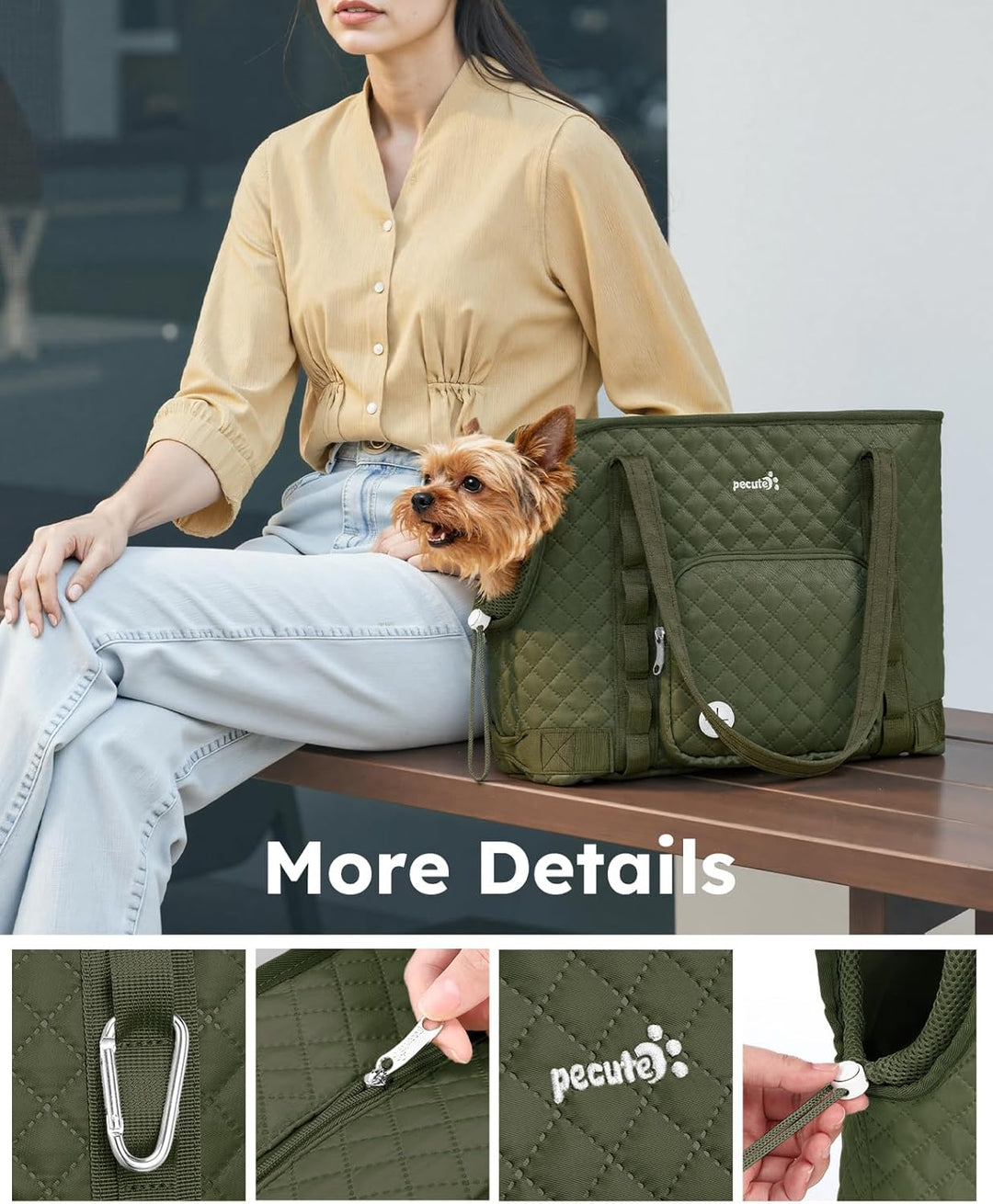 pecute Hundetasche für Kleine Hunde 4kg, Tragetasche Hund Hundetragetasche Leichte, Faltbare Hundetr