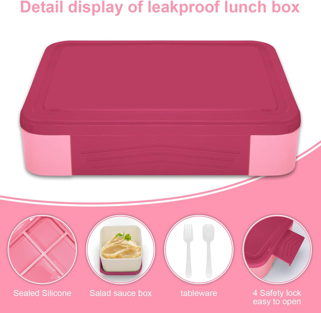 IJIAMY Brotdose Kinder mit Fächern, 1300ml Jausenbox Kinder, Auslaufsicher Bento Box, Lunchbox Kinde