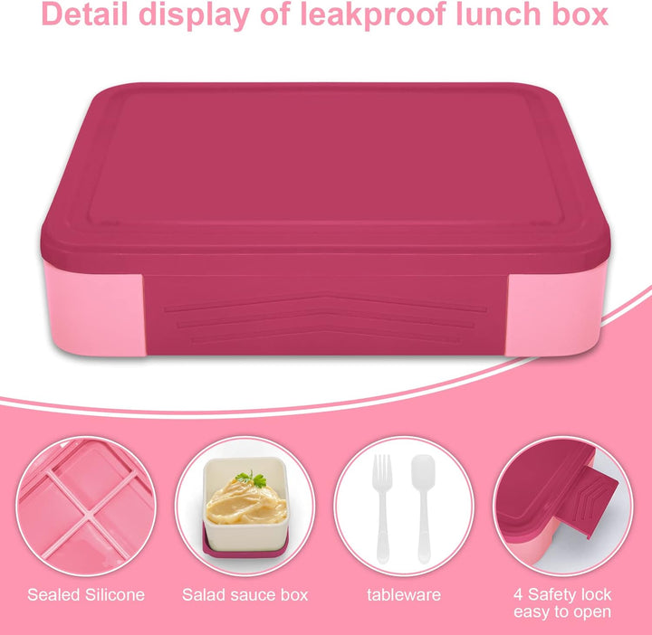 IJIAMY Brotdose Kinder mit Fächern, 1300ml Jausenbox Kinder, Auslaufsicher Bento Box, Lunchbox Kinde