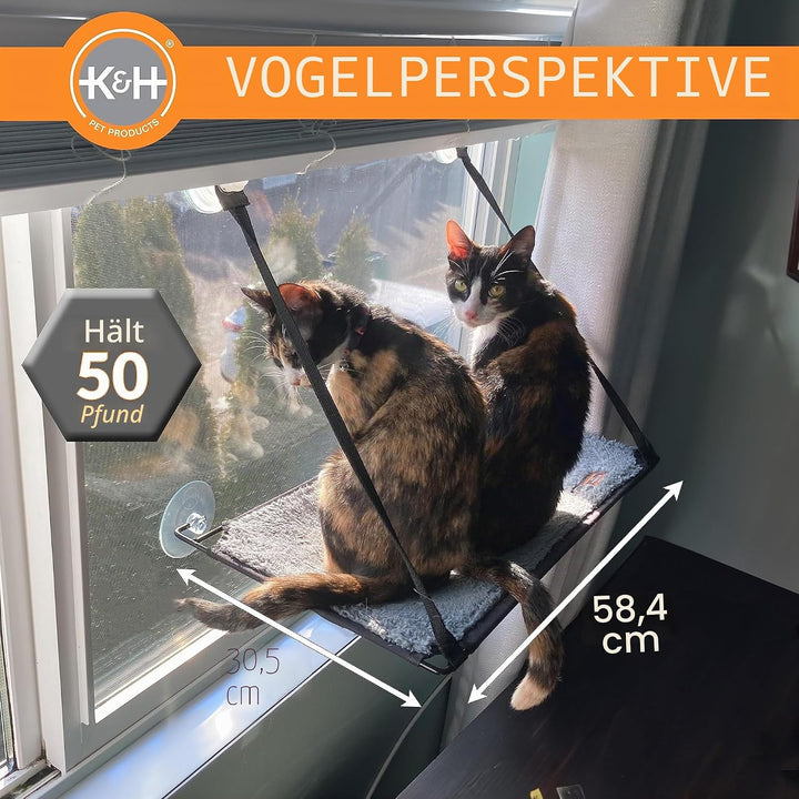 K&H 779091 EZ Easy Window Mount Kitty Sill, am Fenster zu befestigendes Katzenbett mit Einer Ebene E
