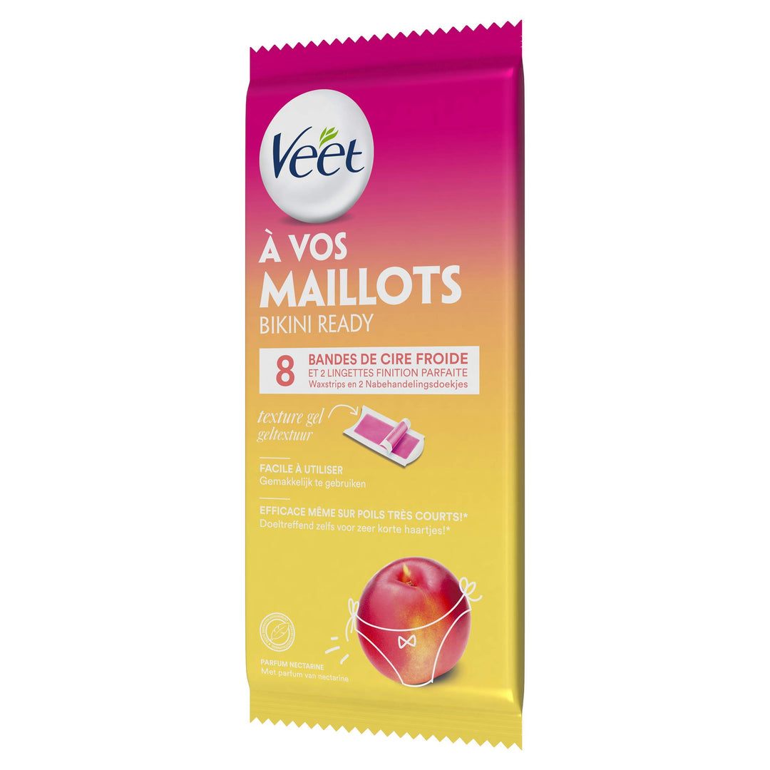 Veet Wachsstreifen Trikot Nectarine Duft Reisegrösse 8 Streifen 2 Stück
