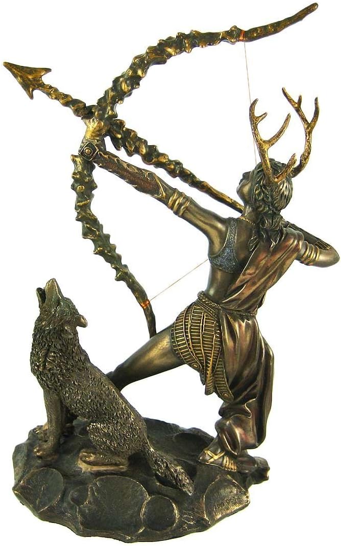 braunen Finish Artemis Mond Göttin griechischen Statue Diana