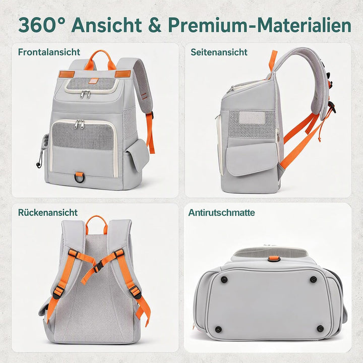 Rucksack für Katze und Hund Tragbarer, geräumiger und atmungsaktiver Katzenrucksack (grau)