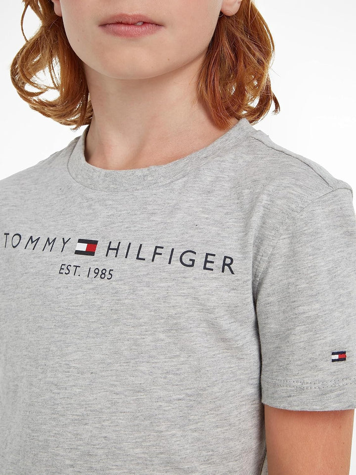 Tommy Hilfiger Kinder Unisex T-Shirt Kurzarm Essential Tee Rundhalsausschnitt 3 Jahre Grau (Light Gr