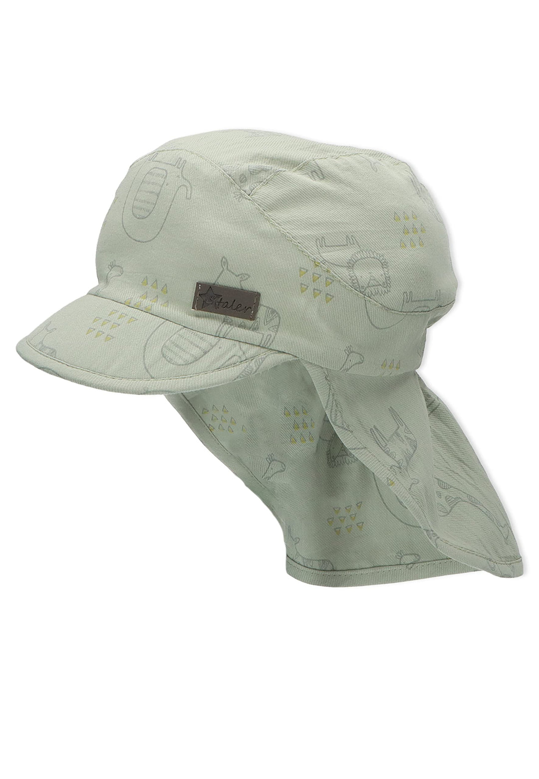 Sterntaler Unisex Schirmmütze mit Nackenschutz Zoo Sonnenhut 47 mittelgrün, 47 mittelgrün