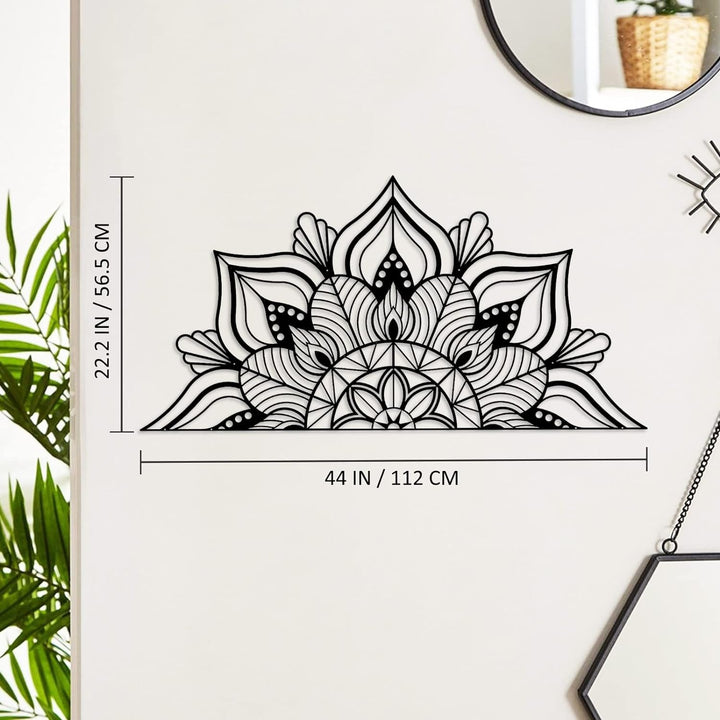 ESTART Grosse Metall-Mandala-Wanddekoration, einzigartige Lotusblumen-Wandkunst für Zuhause Schlafzi