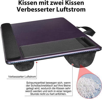 Modazon Laptopkissen für Bett mit Kissen，Laptop Unterlage Zubehör Couch mit Mausunterlage and Handge
