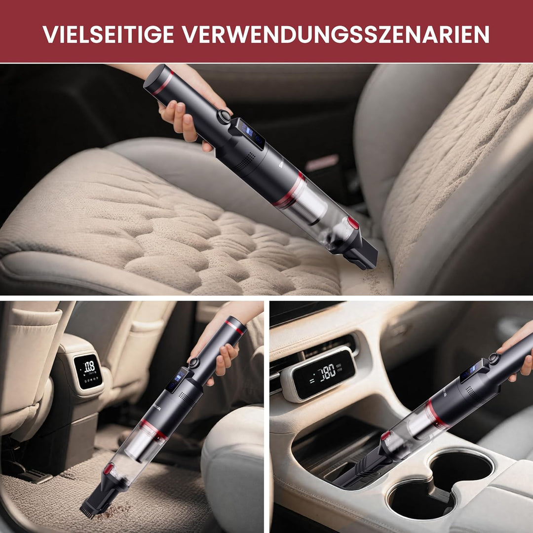SmartAI Handstaubsauger, 17000Pa Mini LED Kabelloser Akku Handsauger, 30 Minuten Dauer Leicht Akkusa