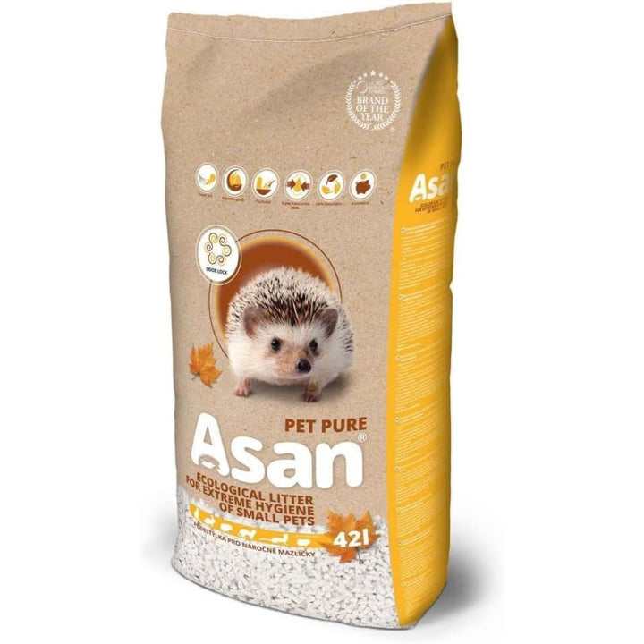 Asan Pet Pure 42 l – Umweltfreundliche Einstreu für Frettchen, Igel, Ratten & Chinchillas, staubfrei