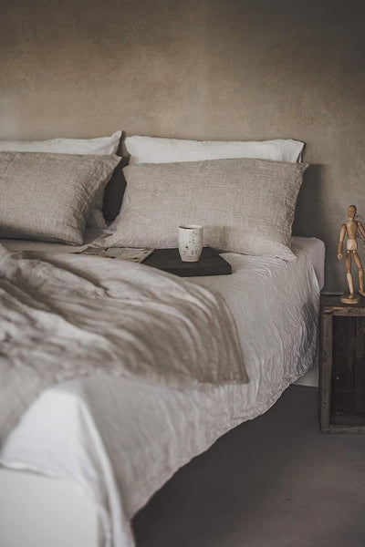 Ger3as Leinen Bettwäsche Set 100% Natur Leinen Stonewashed, Naturfaser Leinen, mit Hotelverschluss 2