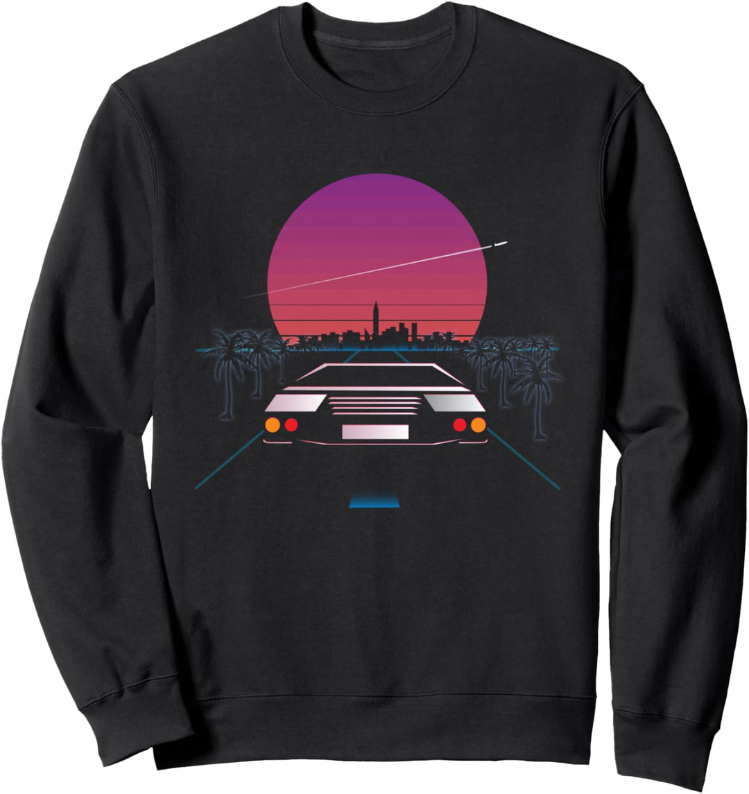 Sportwagen Retrowave Synthwave Ästhetik Sweatshirt