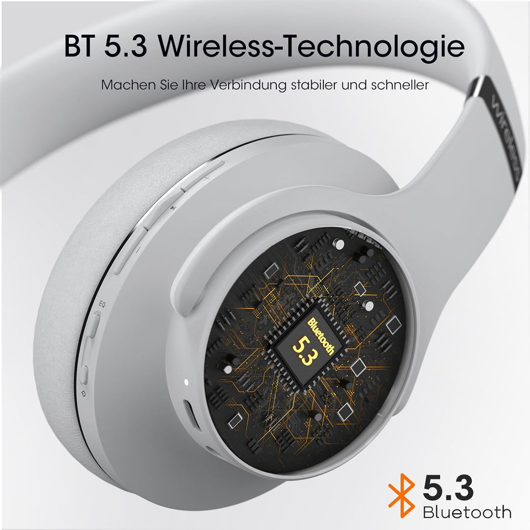 DOQAUS Bluetooth Kopfhörer Over Ear, [Bis zu 90 Std] Kabellose Kopfhörer mit 3 EQ-Modi, HiFi Stereo