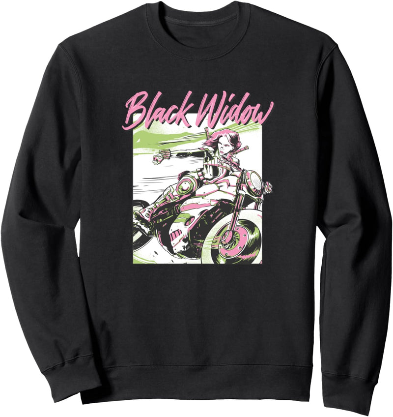 Marvel Black Widow Motorcycle Portrait Sweatshirt