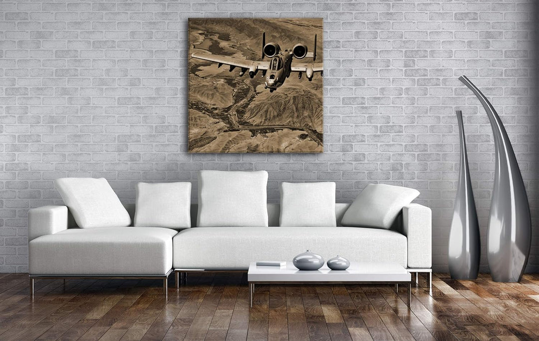 deyoli Atemberaubendes Militär Flugzeug Format: 70x70 Effekt: Sepia als Leinwandbild, Motiv auf Echt