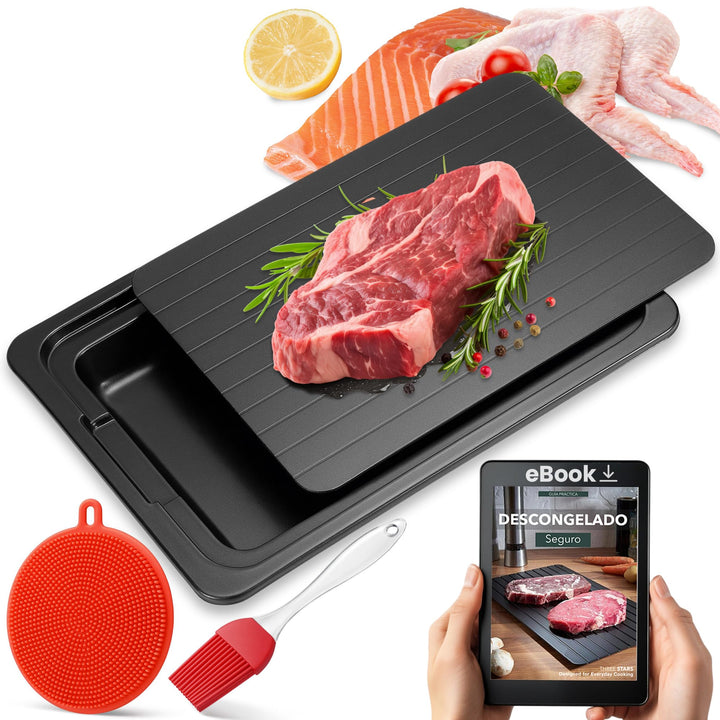 Schnellauftauplatte für Lebensmittel Aluminium Tablett 35,5 x 20,5 x 0,2 cm - Platte für Fleisch + F