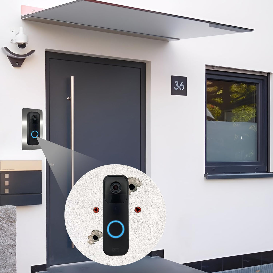 Edelstahl Blende für Blink Videotürklingel, Video-Doorbell Halterung – Robuste Halterung und Zubehör